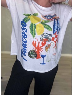 Hvid T-shirt med citronprint | TIPPY 2