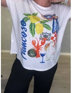 Hvid T-shirt med citronprint | TIPPY 2