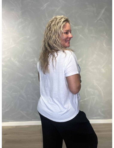 Hvid T-shirt med citronprint | TIPPY