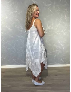 Off White stropkjole i viskose med spidskant og tynde stropper – TIPPY Italian Select 2
