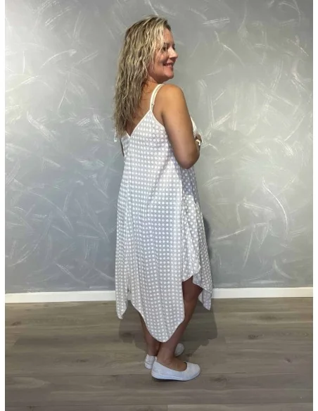 Bagside af Off White stropkjole til kvinder – TIPPY