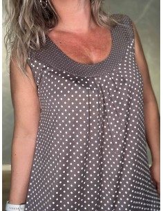 Grå kjole i 95% viskose og 5% elastan med prikket design – TIPPY Italian Select 2