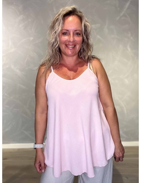 Rosa top i 95% polyester og 5% elastan med tynde stropper – TIPPY Collection TIPPY