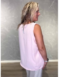 Rosa top i 95% polyester og 5% elastan med brede stropper – TIPPY Collection TIPPY 2