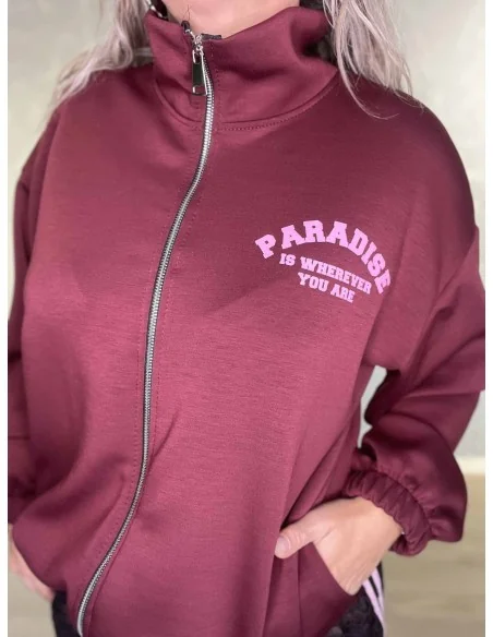 Nærbillede af Paradise print på polyamid og viskose sweatjakke – TIPPY