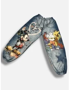 Denimblå hørbukser med Mickey print | TIPPY 2
