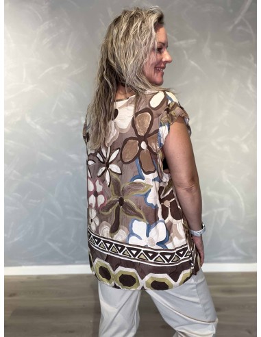 Bagside af brun og beige top til kvinder – TIPPY