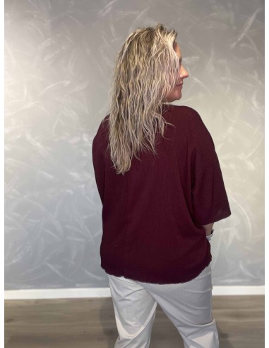 Bagside af bordeaux oversize bluse til kvinder – TIPPY