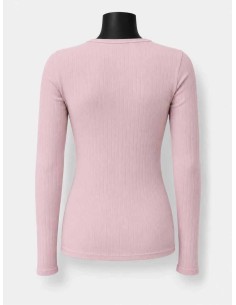 Langærmet rib bluse | Rose | TIPPY 2