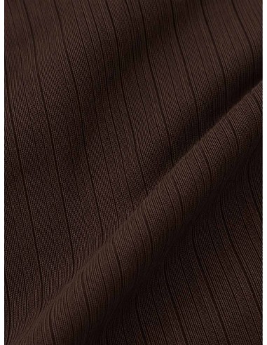 Langærmet Rib Bluse i Nougat | 100% Bomuld | TIPPY