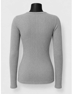Langærmet Basis Bluse i Grå | Bomuld & Polyester | TIPPY 2