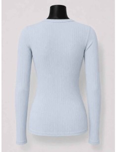 Langærmet rib bluse | Sky | TIPPY 2