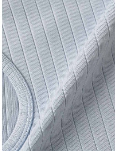 Langærmet rib bluse | Sky | TIPPY