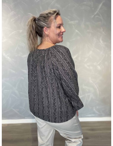 Bagside af grå bluse til kvinder – TIPPY