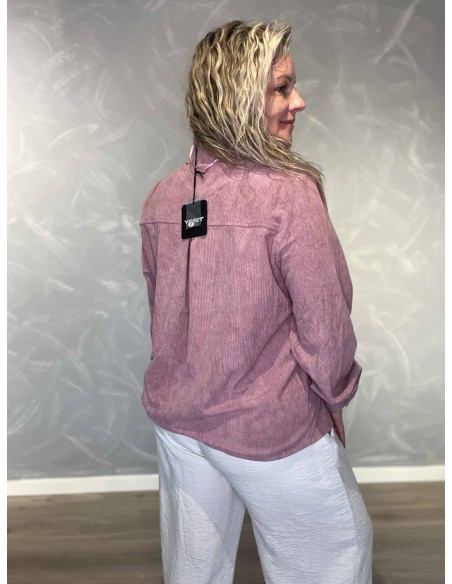 Bagside af rosa fløjlsskjorte til kvinder – TIPPY