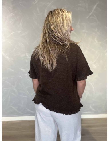 Bagside af brun strikbluse til kvinder – TIPPY