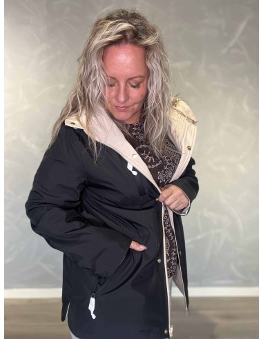 Lynlåslomme på den sorte side af vendbar jakke – TIPPY