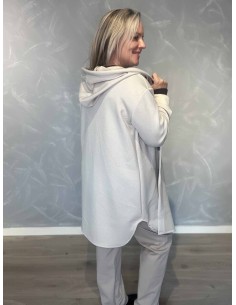 Sand cardiganjakke i viskose, polyester og elastan med hætte – TIPPY Italian Select 2