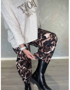 Leopard baggybukser i bomuld og elastan med justerbare ankeldetaljer – TIPPY Italian Select 2