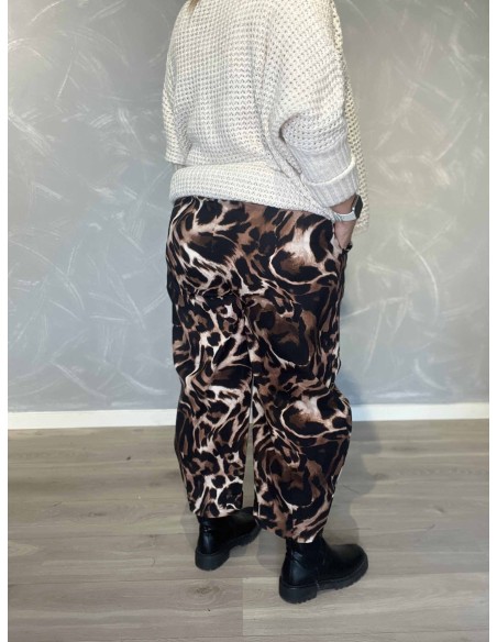 Bagside af leopard baggybukser til kvinder – TIPPY