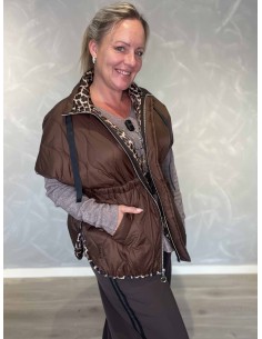 Brun vatteret vest i polyester med justerbar talje – TIPPY Italian Select 2