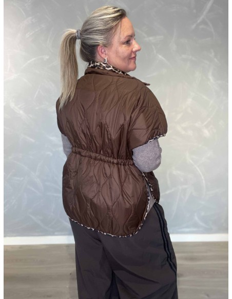 Bagside af brun vatteret vest til kvinder – TIPPY