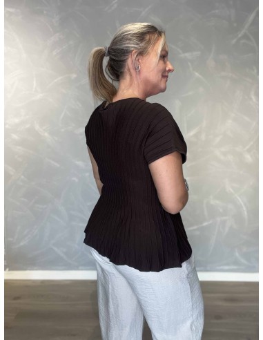 Bagside af brun ribbluse til kvinder – TIPPY