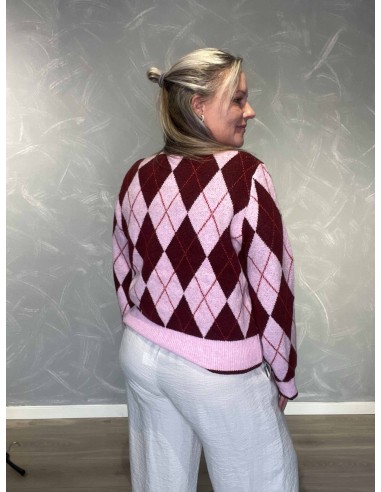 Bagside af rosa strikcardigan til kvinder – TIPPY
