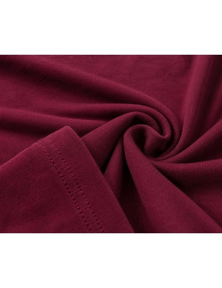 3/4 Ærmet Basis Bluse i vin-rød | Viskose & Elastan | TIPPY