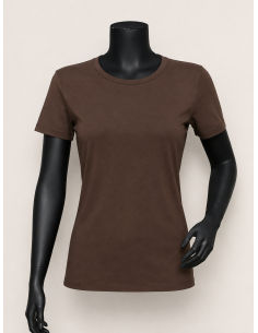 TIPPY basis t-shirt i coffee, klassisk design med rund hals 2