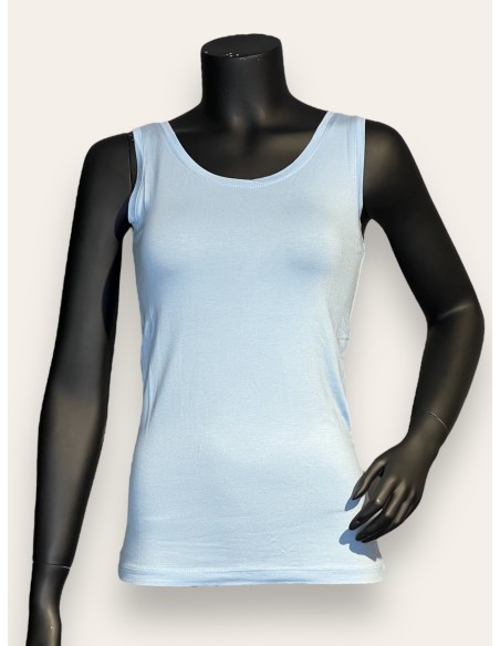 soft blue basis top til kvinder i viskose – TIPPY Basic Collection