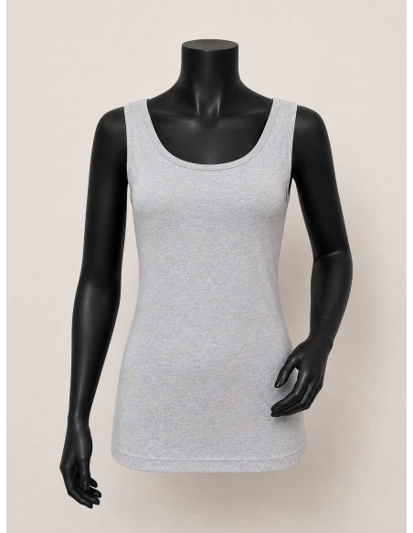 Basic Top i grå melange | Viskose & Stretch | TIPPY