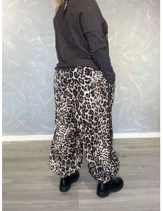 Brune baggybukser med sidestriber | TIPPY