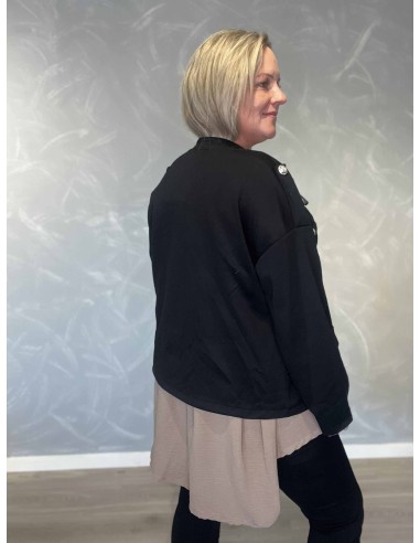 Bagside af sort uniformsjakke til kvinder – TIPPY