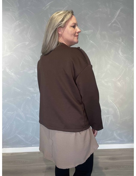 Bagside af brun uniformsjakke til kvinder – TIPPY
