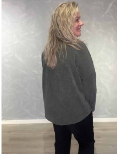 Army fløjlsbluse i 95% polyester og 5% elastan med lange ærmer – TIPPY Italian Select 2