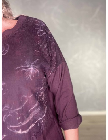 Nærbillede af blomsterprint på babyfløjl i bomuld og elastan – TIPPY
