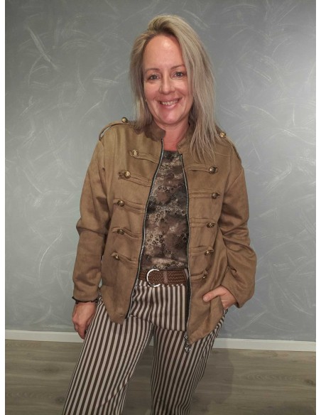 Latte uniformsjakke i 70% viskose, 27% polyester og 3% elastan med lynlås – TIPPY Italian Select