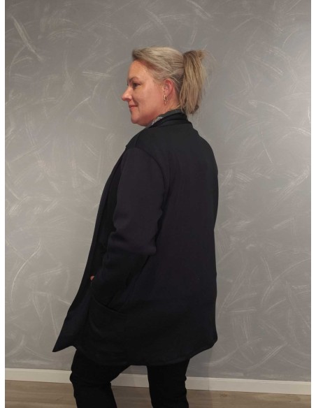 Bagside af navy lang cardigan til kvinder – TIPPY