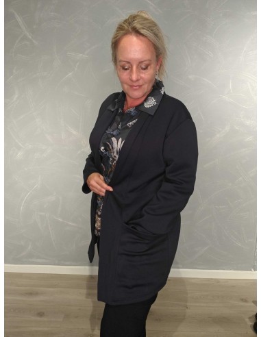 Lomme på navy lang cardigan – TIPPY