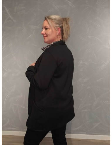 Bagside af sort lang cardigan til kvinder – TIPPY