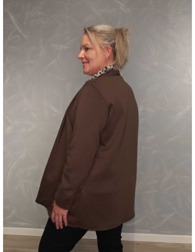 Bagside af brun lang cardigan til kvinder – TIPPY