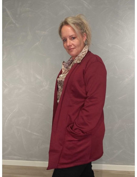 Lomme på bordeaux lang cardigan – TIPPY