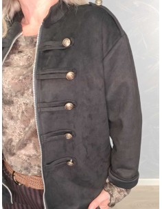 Sort uniformsjakke i 70% viskose, 27% polyester og 3% elastan med lynlås – TIPPY Italian Select 2