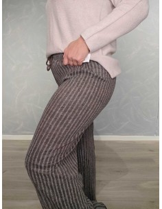 Brune jerseybukser i polyamid med vide ben og striber – TIPPY Italian Select” 2