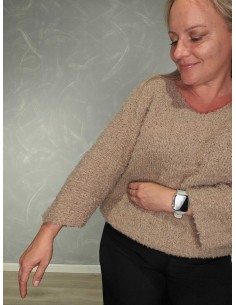 Latte mohairstrik i mohairblanding med plysstruktur – TIPPY Collection 2