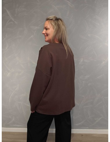 Bagside af brun oversize bluse til kvinder – TIPPY