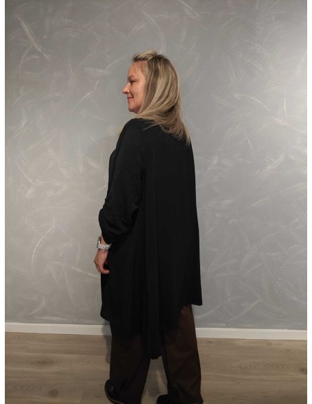 Bagside af sort lang cardigan til kvinder – TIPPY