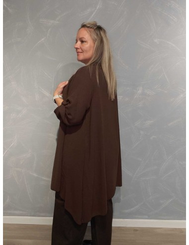 Bagside af brun lang cardigan til kvinder – TIPPY