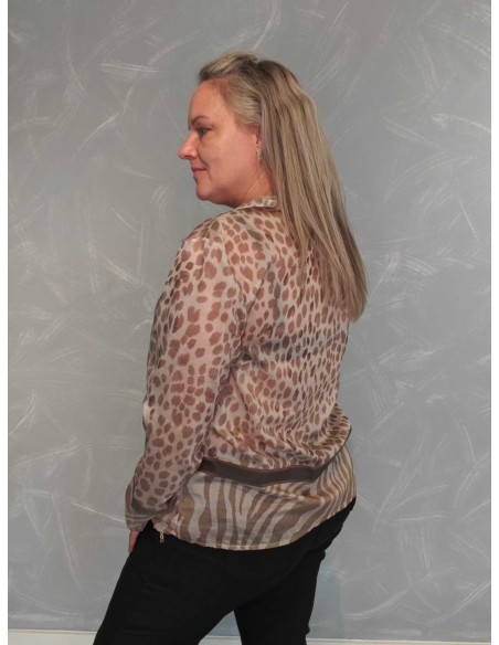 Bagside af beige/sand transparent skjorte til kvinder – TIPPY
